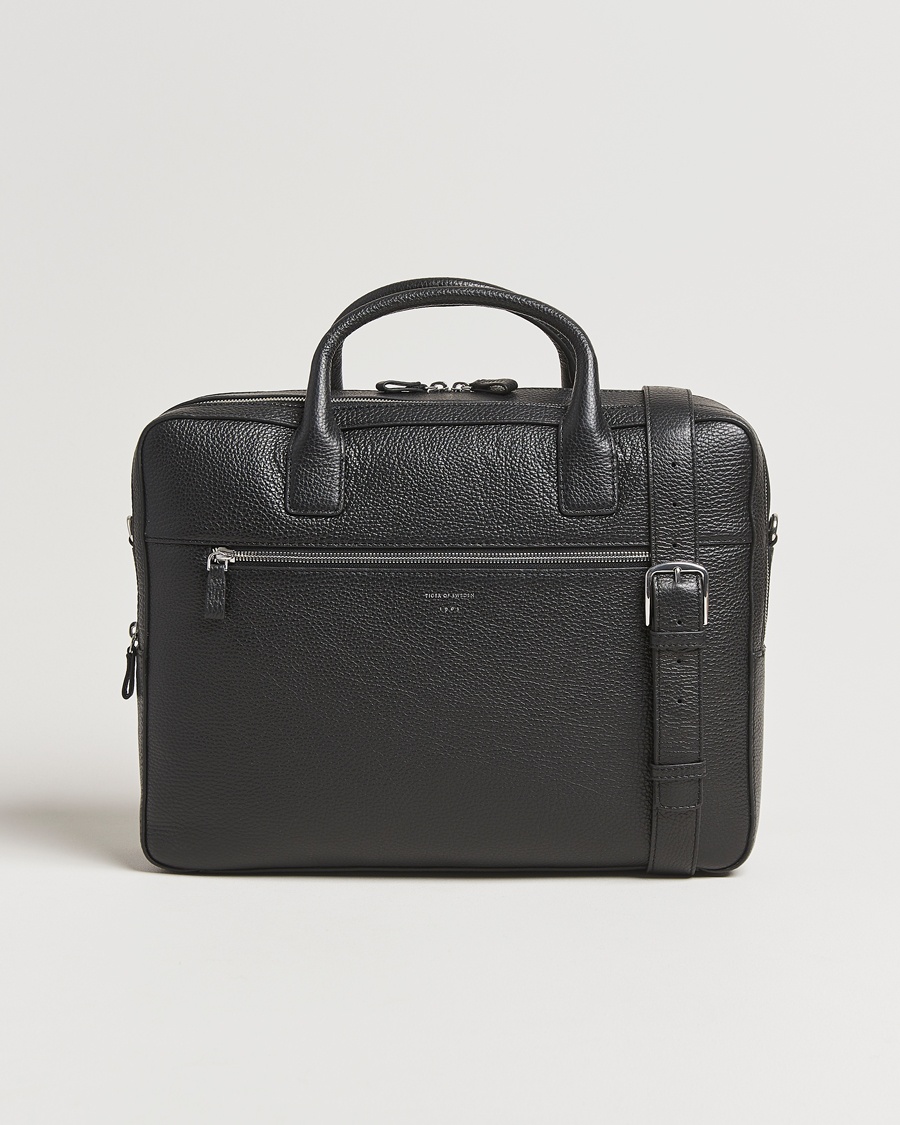 Herr | | Tiger of Sweden | Beridare Double Zip Leather Briefcase Black