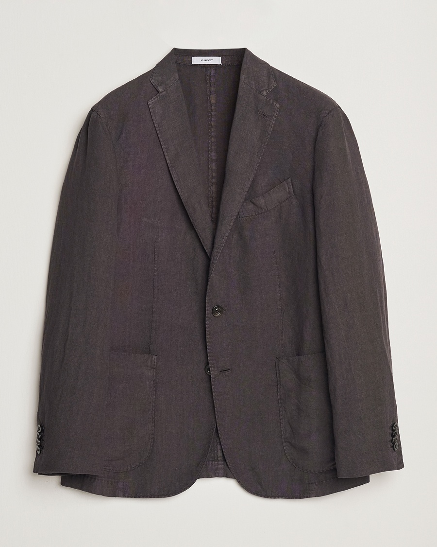 Herr | Linnekavajer | Boglioli | K Jacket Linen Blazer Dark Brown