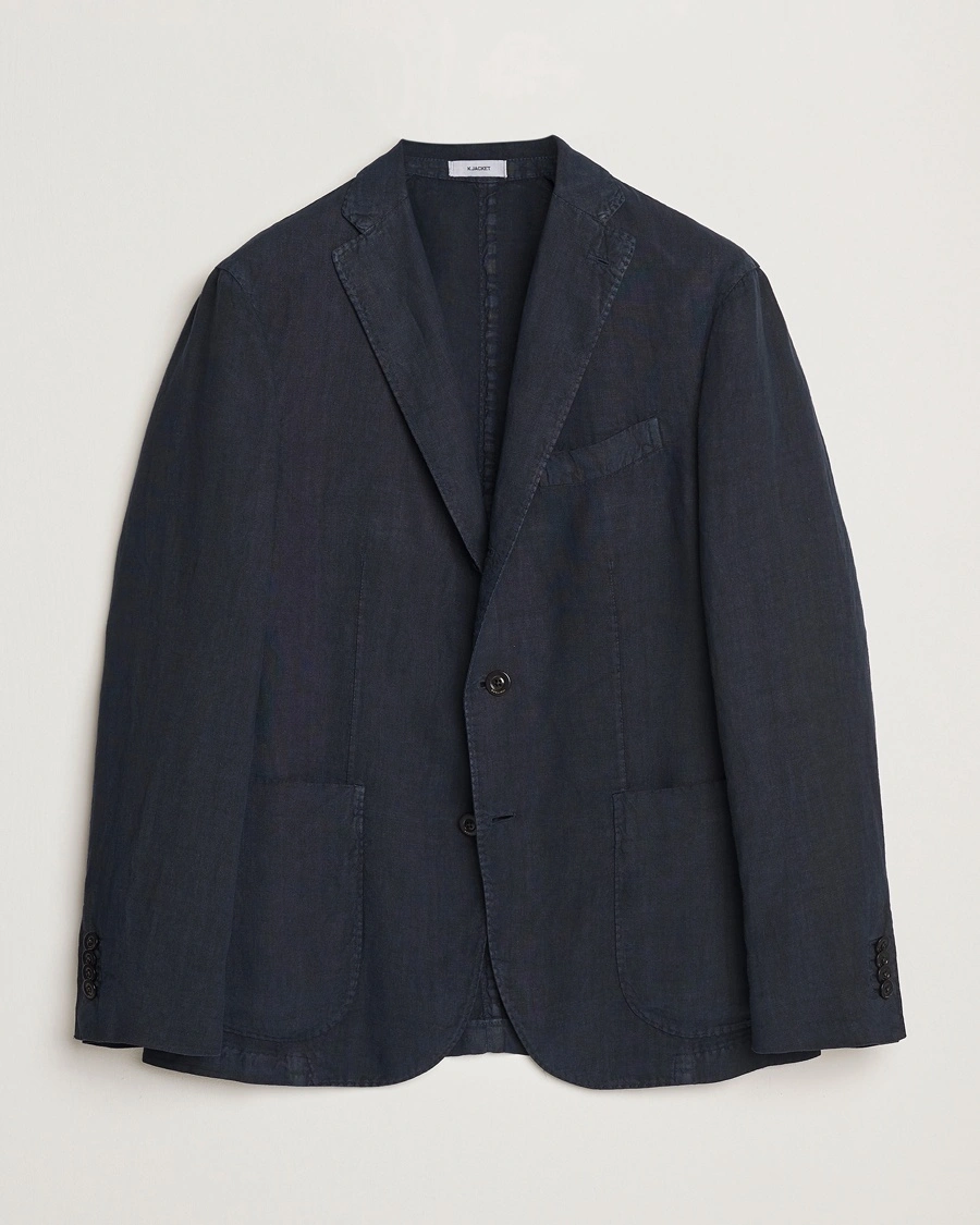 Herr | Linnekavajer | Boglioli | K Jacket Linen Blazer Navy