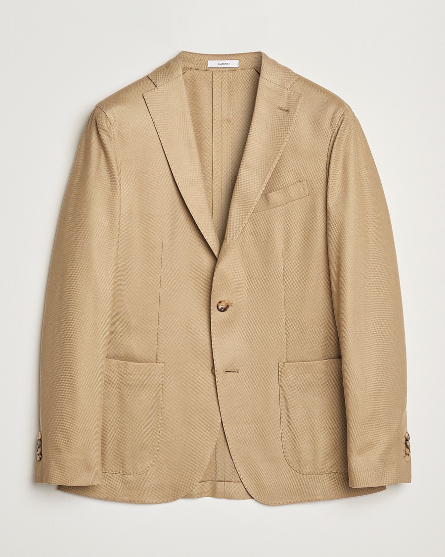 Herr | Bomullskavajer | Boglioli | K Jacket Hopsack Jersey Blazer Beige