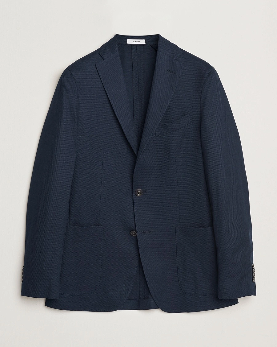 Herr | Bomullskavajer | Boglioli | K Jacket Hopsack Jersey Blazer Navy
