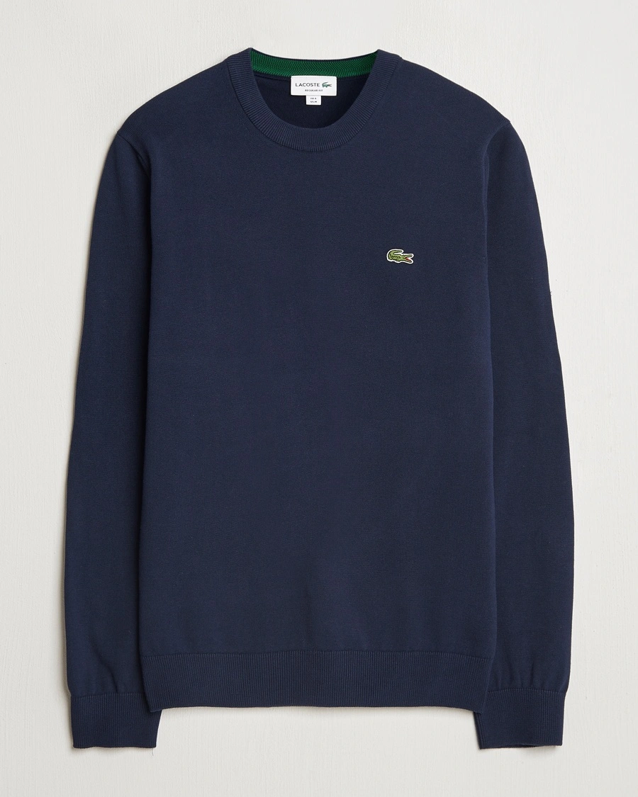 Herr | Stickade tröjor | Lacoste | Cotton Knitted Sweater Navy