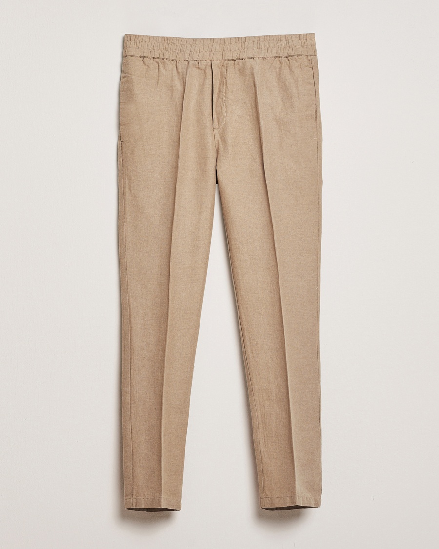 Herr | Byxor | Samsøe Samsøe | Smithy Linen/Cotton Drawstring Trousers Greige
