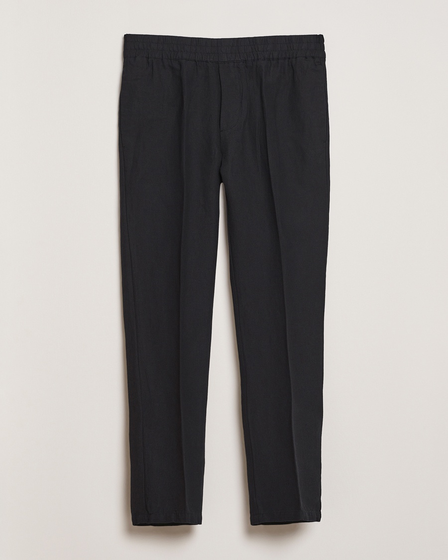 Herr | Byxor | Samsøe Samsøe | Smithy Linen/Cotton Drawstring Trousers Black