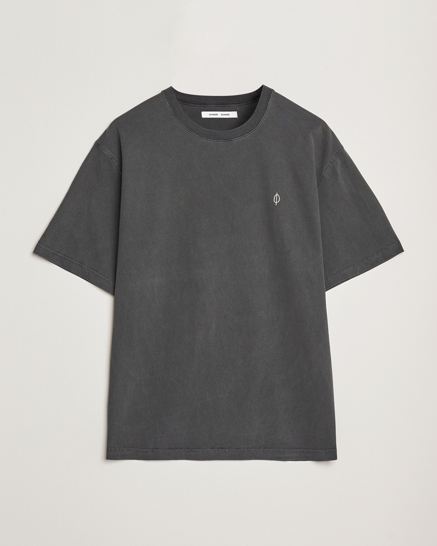 Herr | T-Shirts | Samsøe Samsøe | Wandering Printed Crew Neck T-Shirt Washed Black