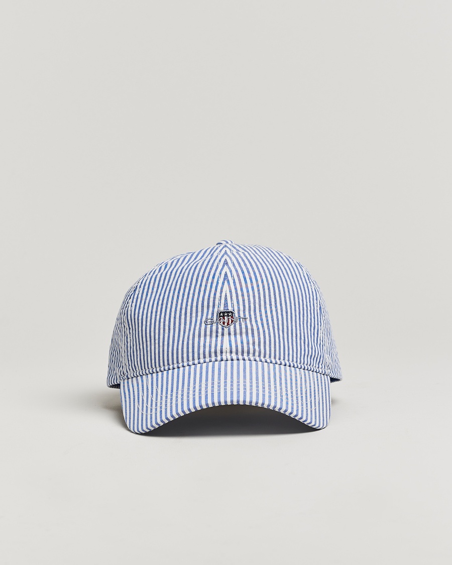 Herr | Accessoarer | GANT | Striped Seersucker Cap Rich Blue