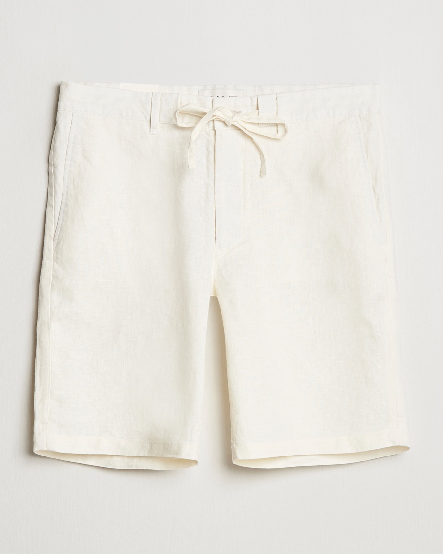 Herr | Linneshorts | GANT | Relaxed Linen Drawstring Shorts Cream