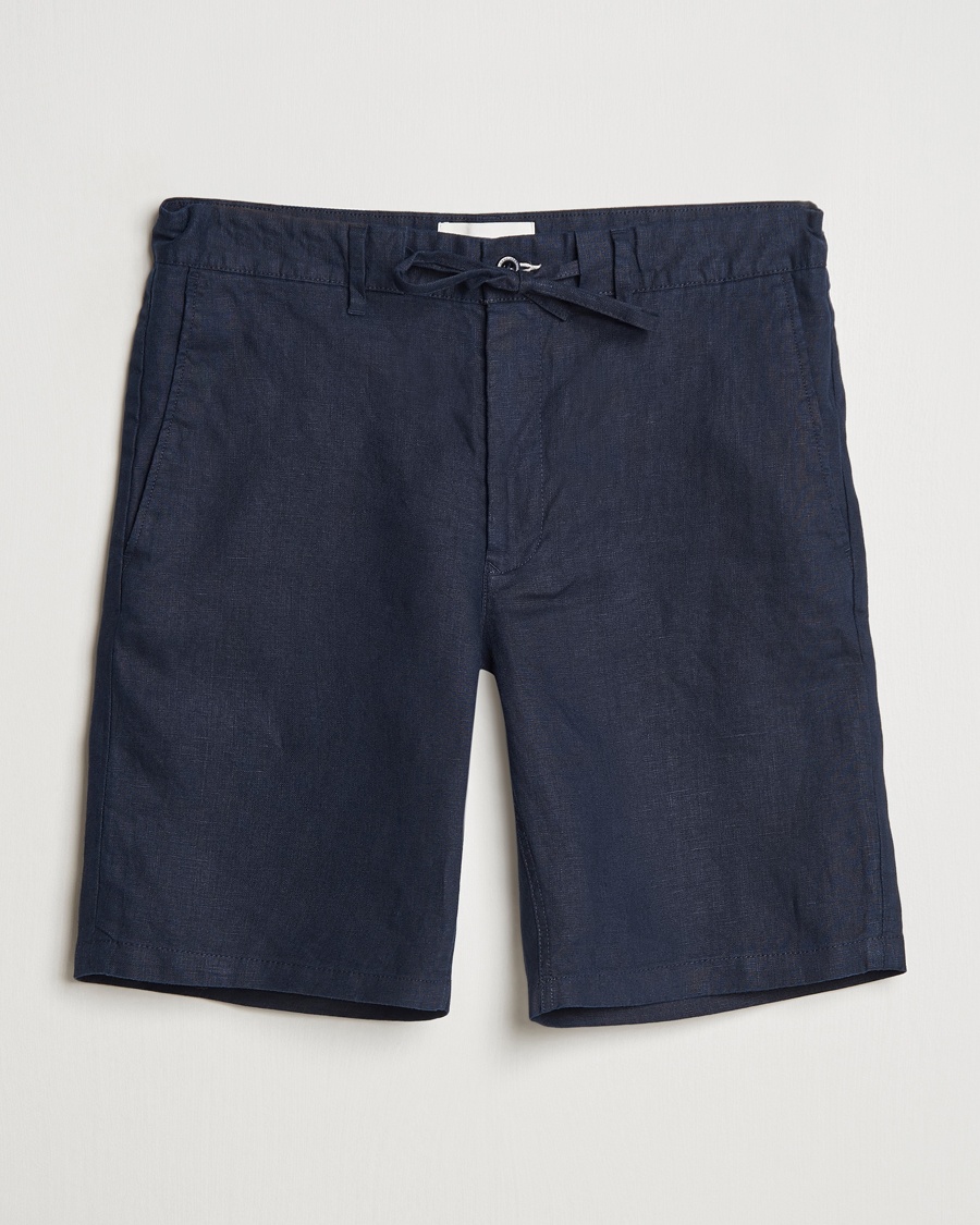 Herr | Linneshorts | GANT | Relaxed Linen Drawstring Shorts Evening Blue