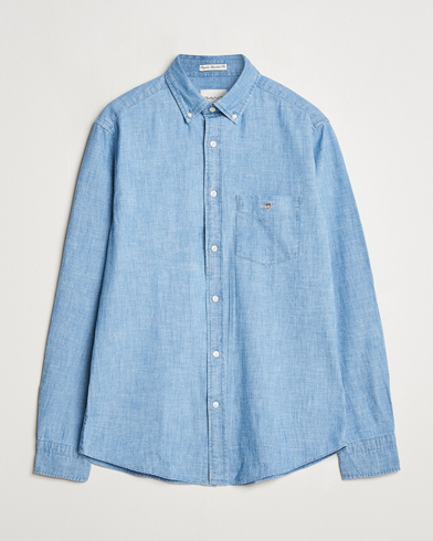 Herr | Senast inkommet | GANT | Regular Fit Chambray Shirt Light Blue