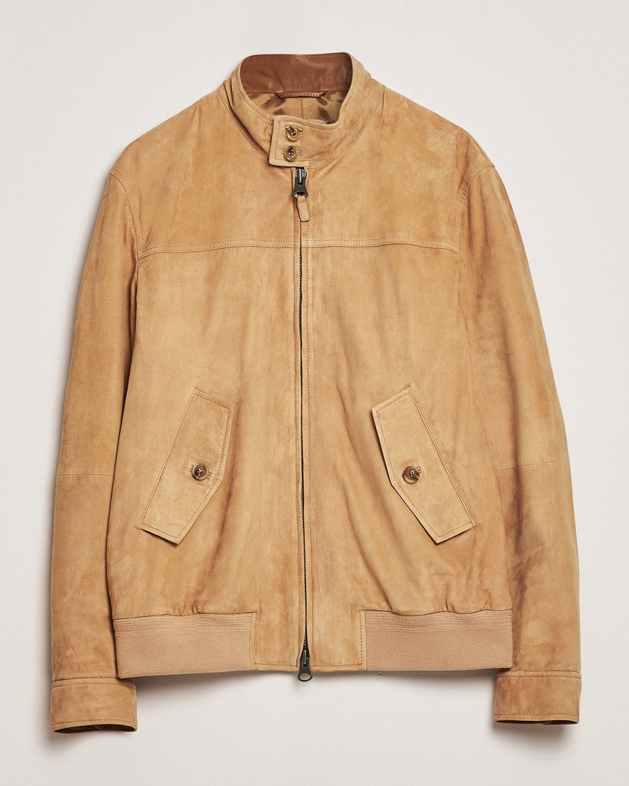 Herr | Jackor | GANT | Suede Harrington Jacket Warm Khaki