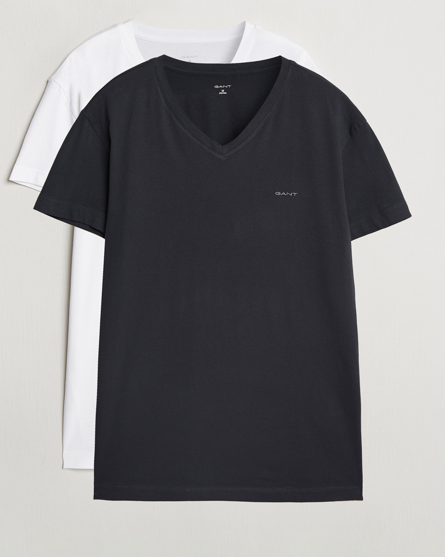 Herr | Business & Beyond - Casual | GANT | 2-Pack V-Neck T-shirt Black/White