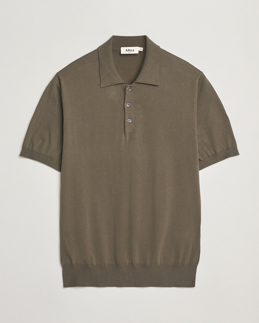 Herr | Italian Department | Altea | Short Sleeve Cotton Polo Military