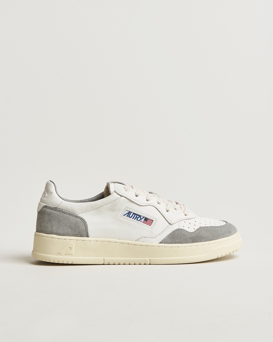 Herr | Autry | Autry | Medalist Low Super Soft Goat Leather Sneaker White/Grey