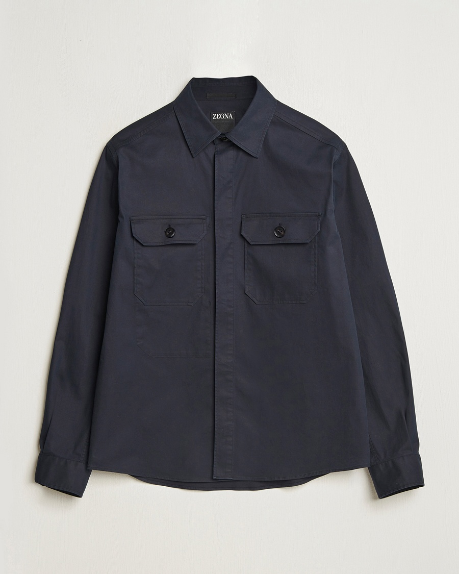 Herr | Luxury Classics | Zegna | Premium Cotton Overshirt Navy