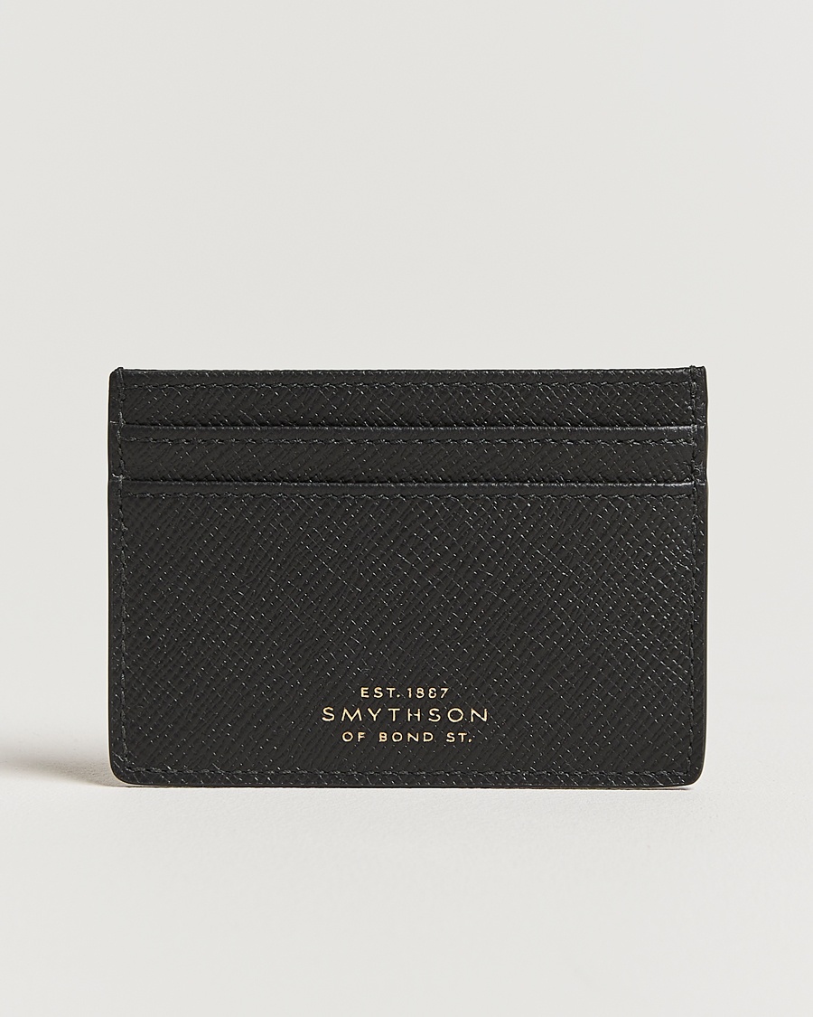 Smythson Panama Flat Cardholder Black – Svart