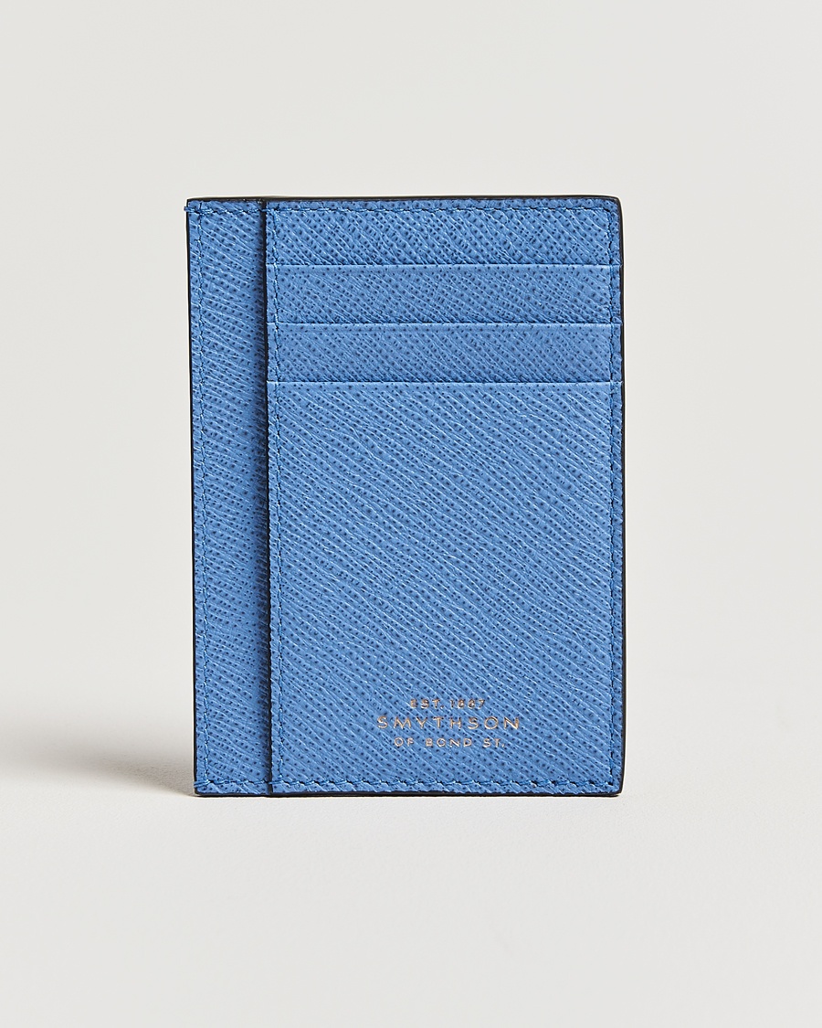 Smythson Panama 773 Cardholder Nile Blue – Blå