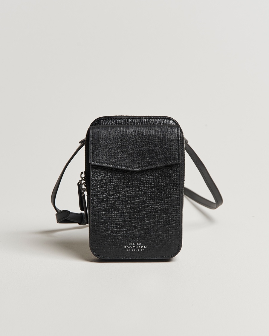 Smythson Ludlow Crossbody Pouch Black – Svart