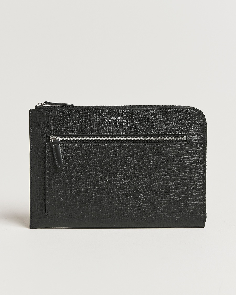 Smythson Ludlow Flat Organiser Pouch Black – Svart