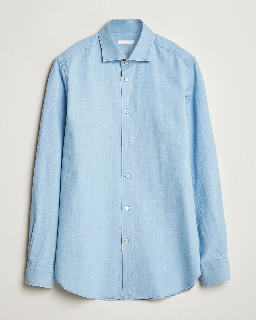 Herr | Tillfälligt säsongserbjudande | Boglioli | Chambray Shirt Light Blue