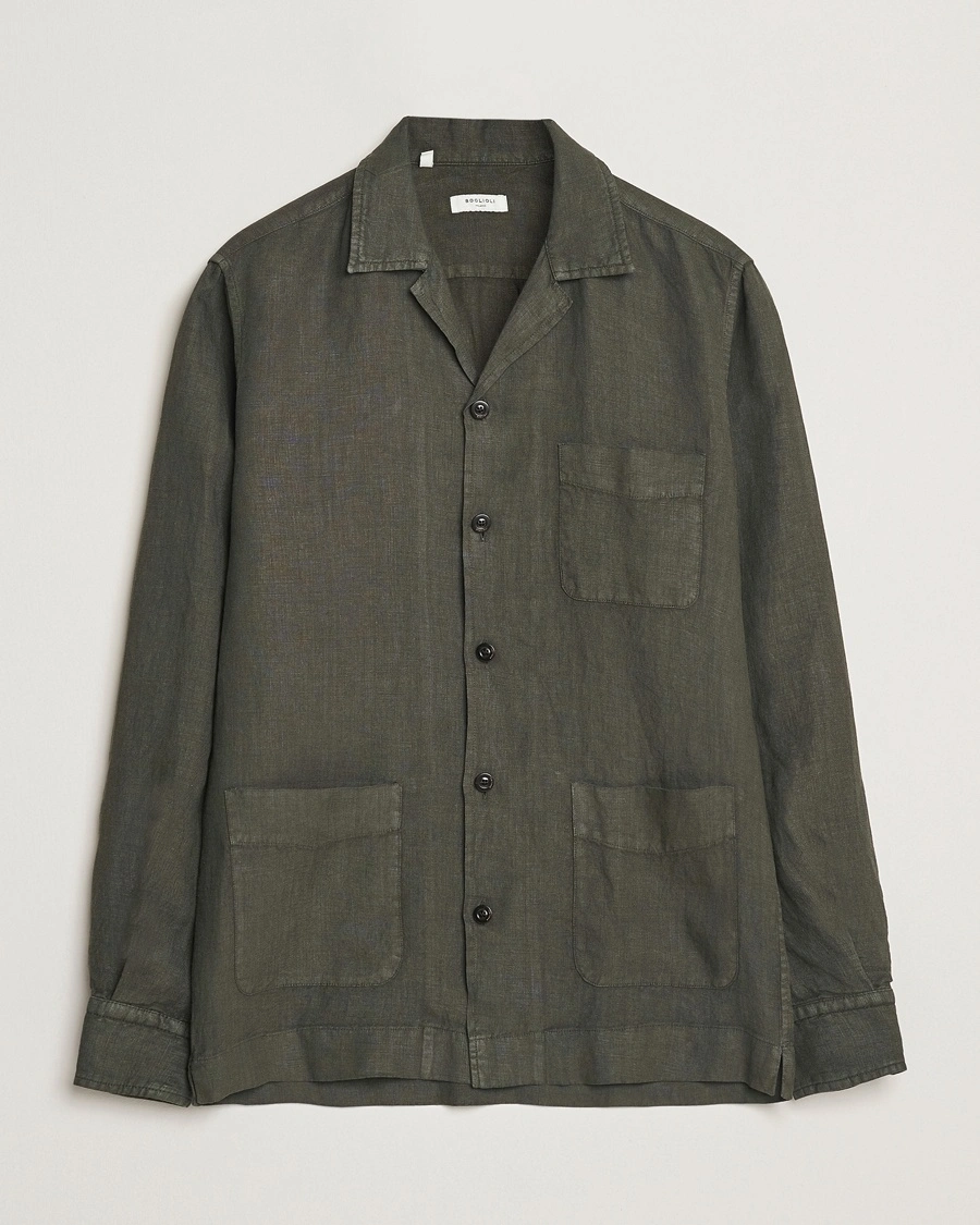 Herr | Jackor | Boglioli | Linen Painter Jacket Dark Green
