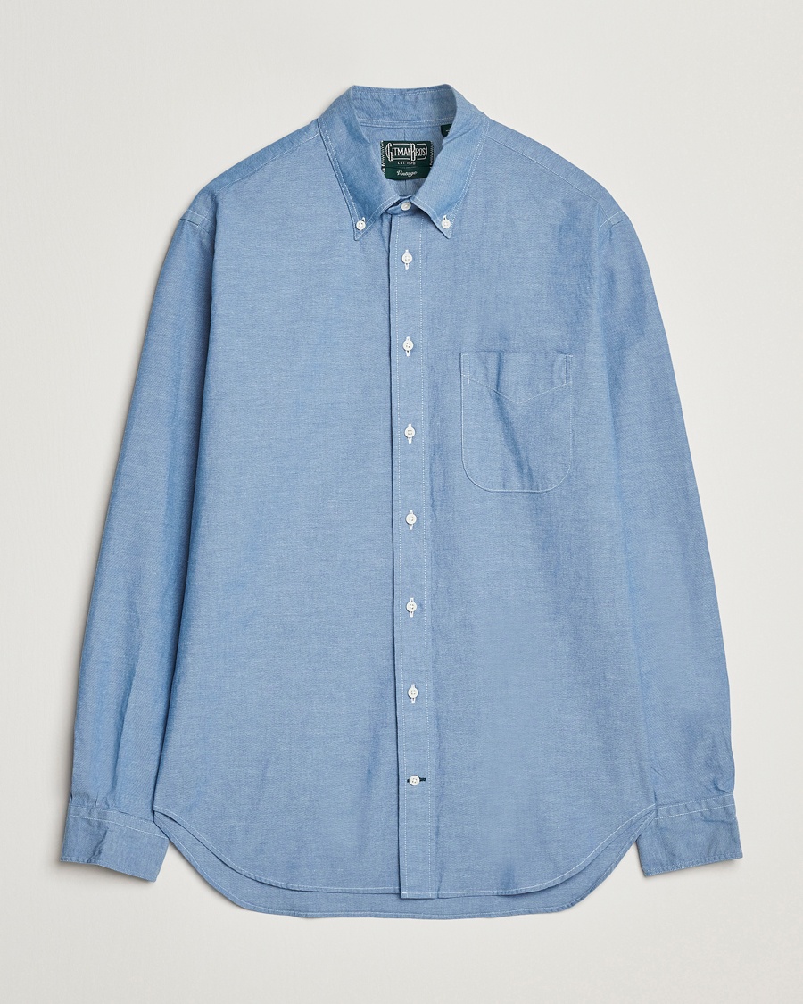 Herr | Skjortor | Gitman Vintage | Button Down Chambray Shirt Light Blue