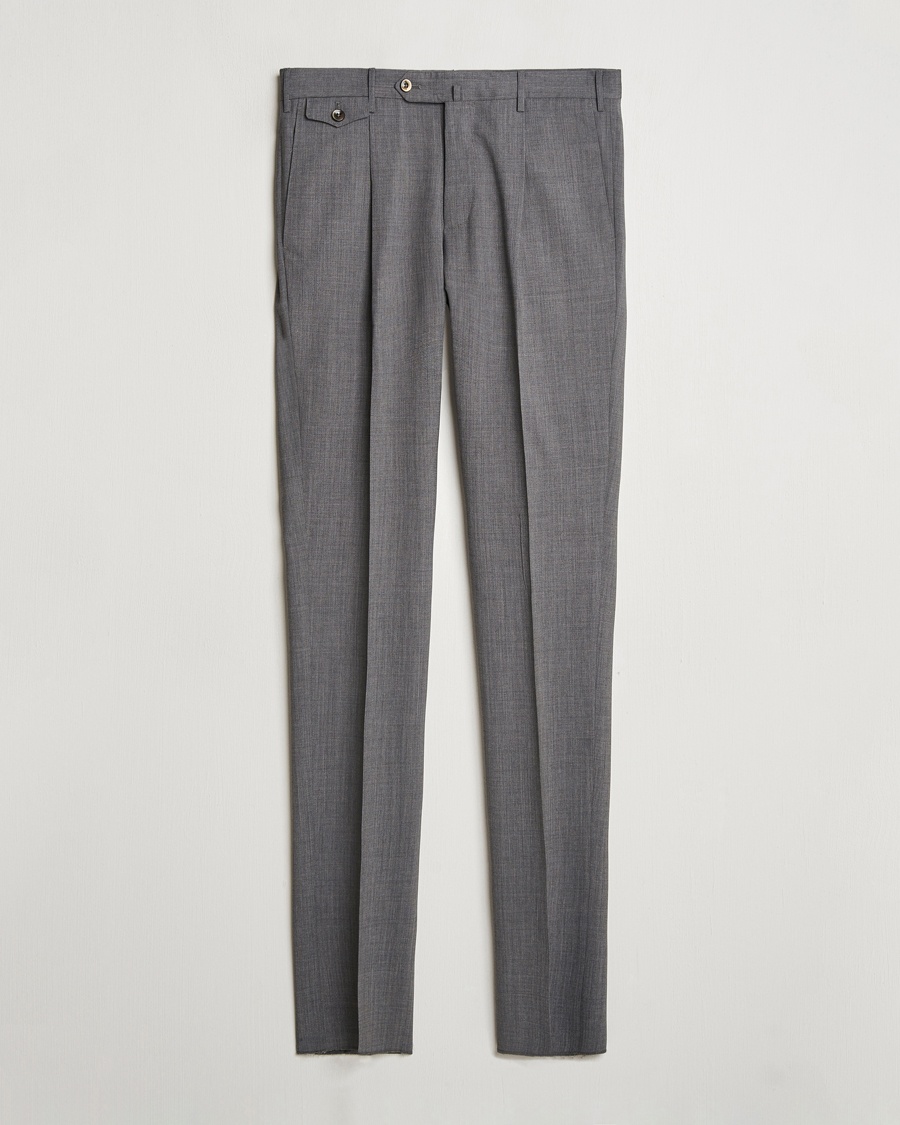 Herr | Kostymbyxor | PT01 | Gentleman Fit Wool Stretch Trousers Medium Grey