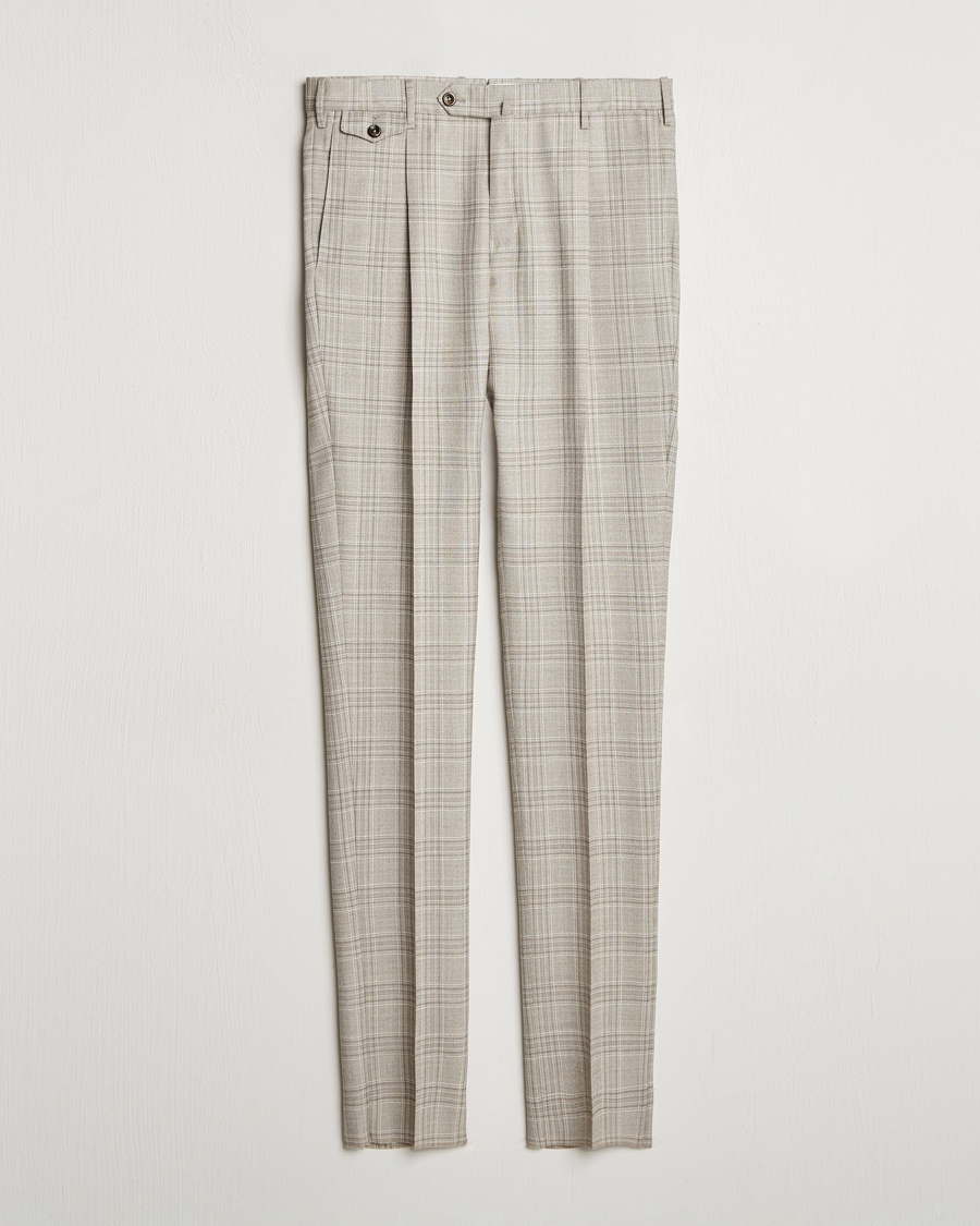 Herr | Lojalitetserbjudande | PT01 | Gentleman Fit Check Wool Trousers Beige