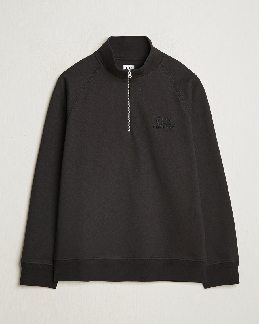 Herr | Half-zip | C.P. Company | Diagonal Raised Fleece Half Zip Black