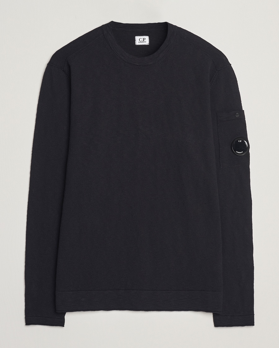Herr | Stickade tröjor | C.P. Company | Knitted Cotton Crew Neck Black