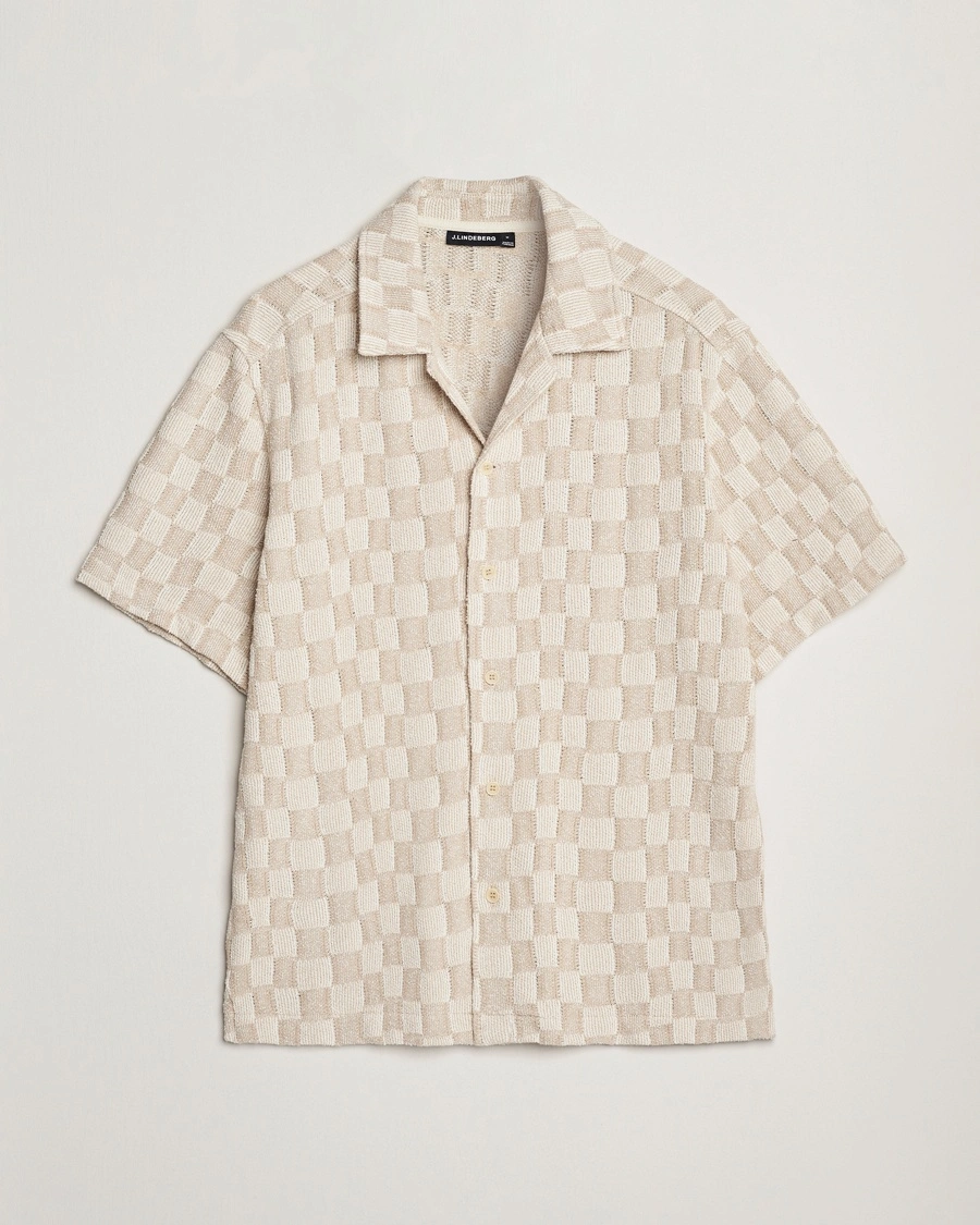 Herr | Kortärmade skjortor | J.Lindeberg | Torpa Resort Jersey Shirt Moonbeam