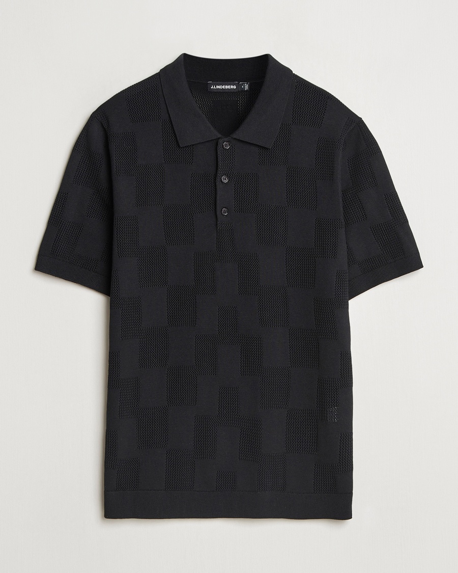 Herr | Pikéer | J.Lindeberg | Reymond Stacked Bridge Polo Black