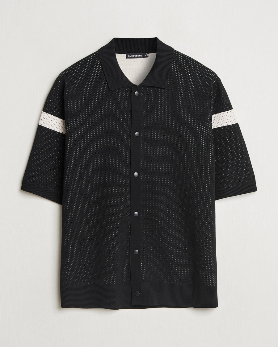 Herr | | J.Lindeberg | Rayne Short Sleeve Knitted Shirt Black