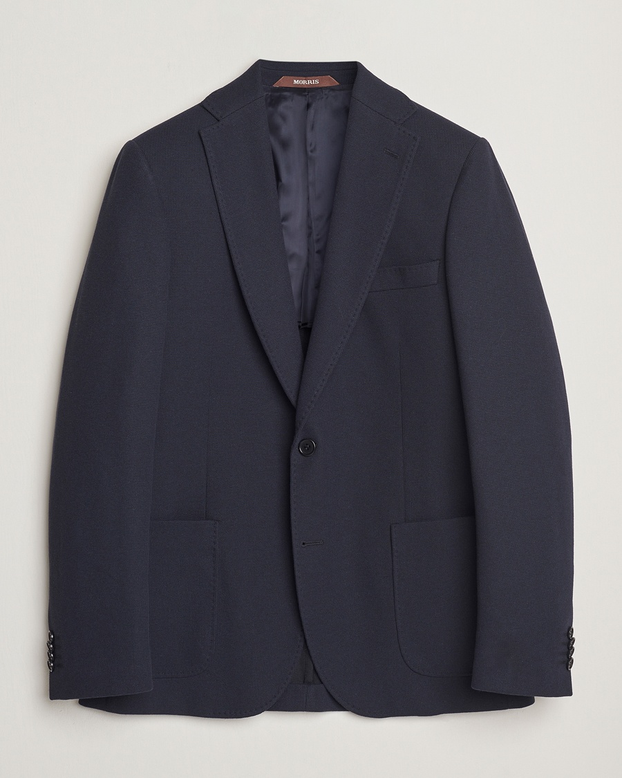 Herr | Bomullskavajer | Morris Heritage | Cotton Jersey Blazer Navy