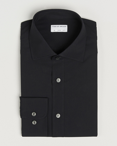 Tiger of Sweden Adley Slim Fit Cut Away Shirt Black – Svart
