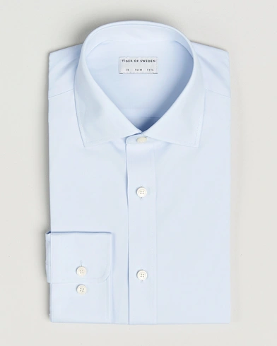 Tiger of Sweden Adley Slim Fit Cut Away Shirt Light Blue – Blå