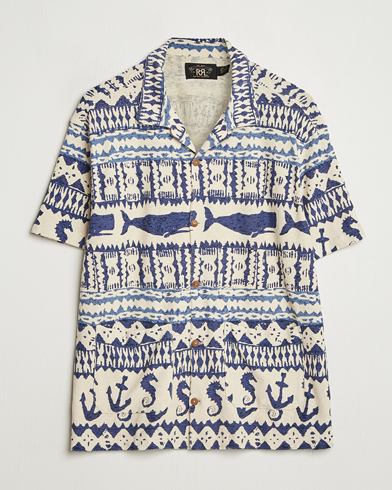 Herr | Kortärmade skjortor | RRL | Ryan Short Sleeve Shirt Cream/Navy