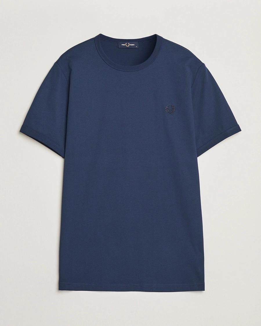Herr | Fred Perry | Fred Perry | Ringer T-Shirt Tennis Blue