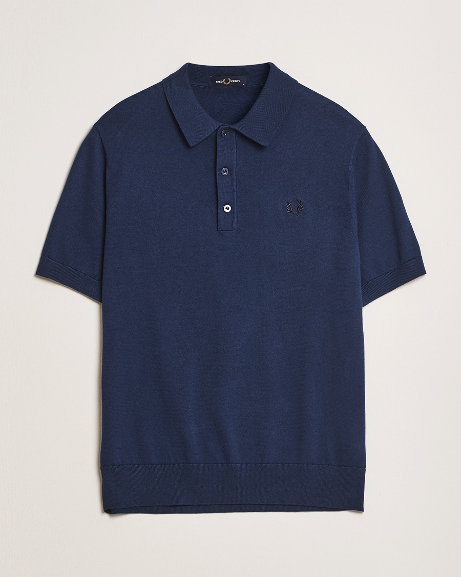Herr | Fred Perry | Fred Perry | Cotton Knitted Polo Tennis Blue