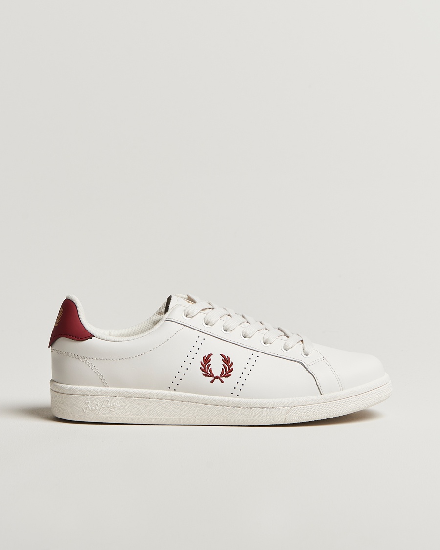 Herr | Fred Perry | Fred Perry | B721 Leather Sneaker Snow White/Red