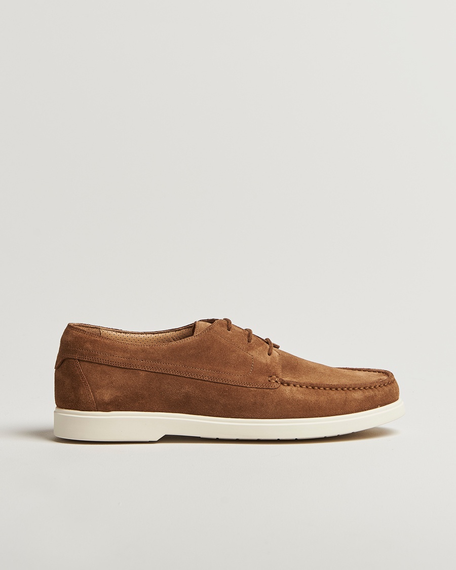Herr | Loafers | Loake 1880 | Sardinia Suede Boat Shoe Loafers Chestnut