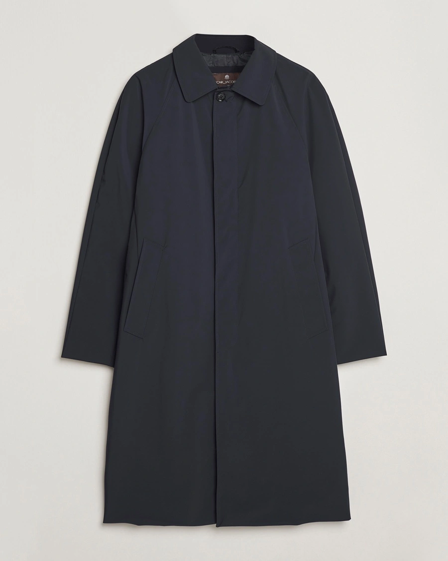 Herr | | Oscar Jacobson | Long Nylon Raglan Coat Navy