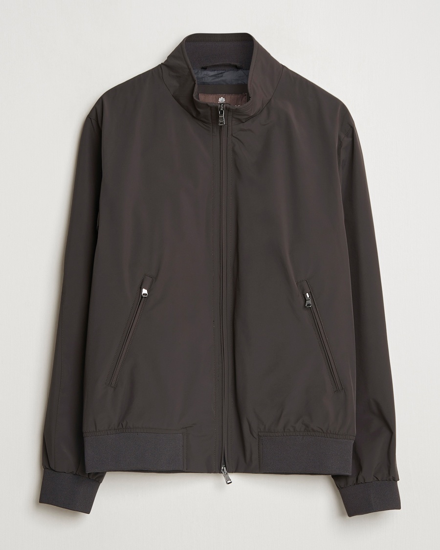 Oscar Jacobson Bomber Nylon Jacket Brown – Brun