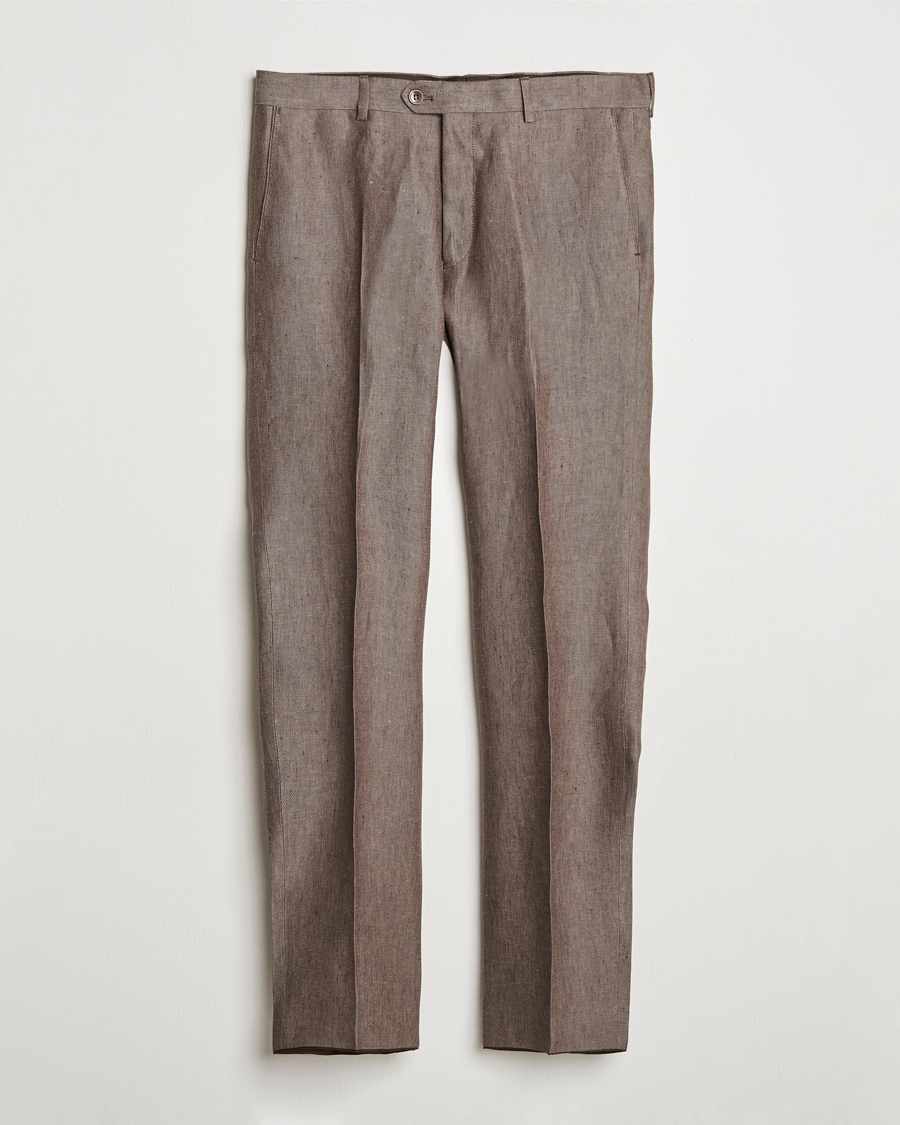 Herr | Kläder | Oscar Jacobson | Denz Linen Trousers Brown