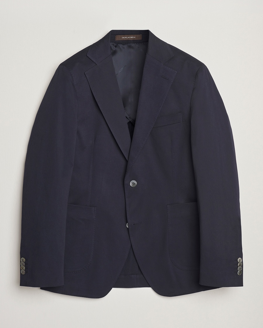 Herr | Bomullskavajer | Oscar Jacobson | Ferry Patch Cotton Blazer Navy