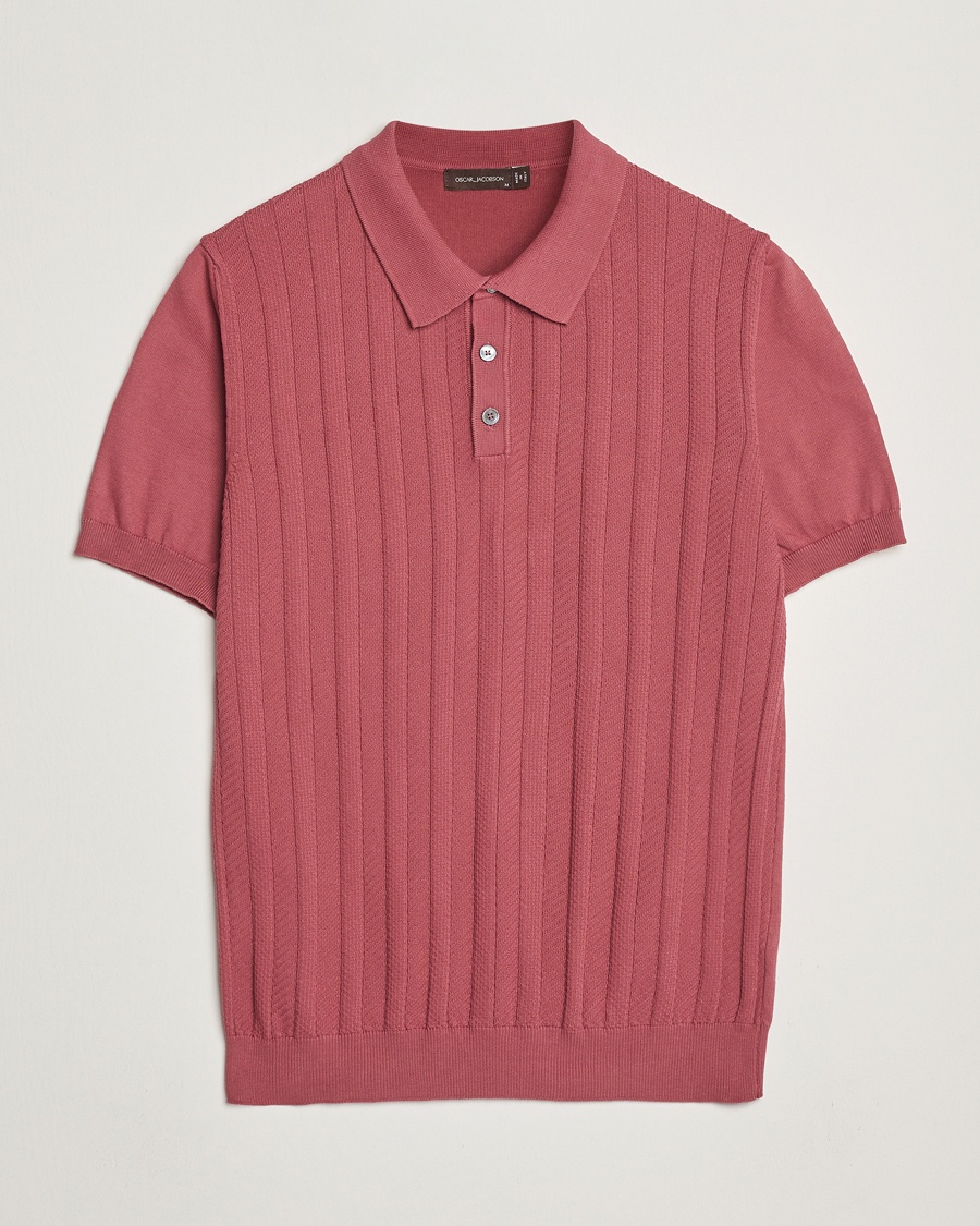 Herr | Kläder | Oscar Jacobson | Barto Structured Cotton Polo Dusty Red