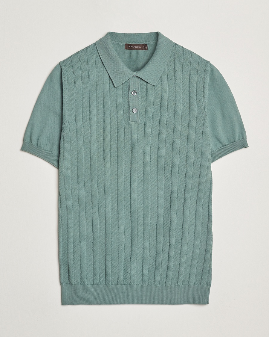 Herr | Kläder | Oscar Jacobson | Barto Structured Cotton Polo Light Green