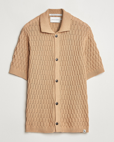 Herr | Kortärmade skjortor | Peregrine | Cove Knitted Short Sleeve Shirt Sand