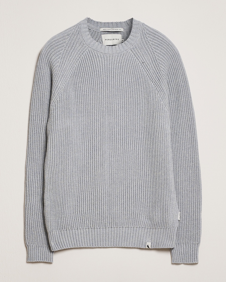 Herr | Stickade tröjor | Peregrine | Harry Organic Cotton Sweater Washed Denim