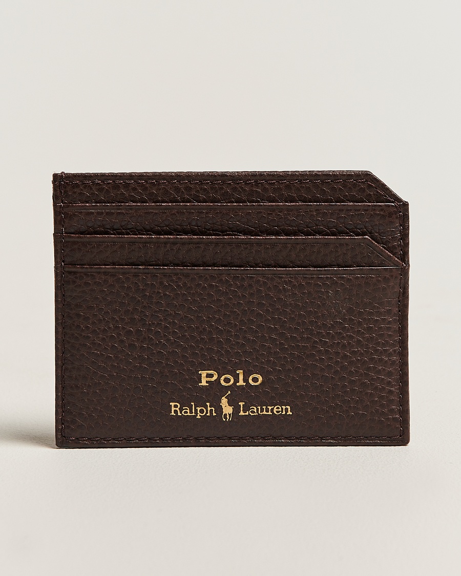 Herr | Tillfälligt säsongserbjudande | Polo Ralph Lauren | Card Holder Pebble Leather Dark Brown