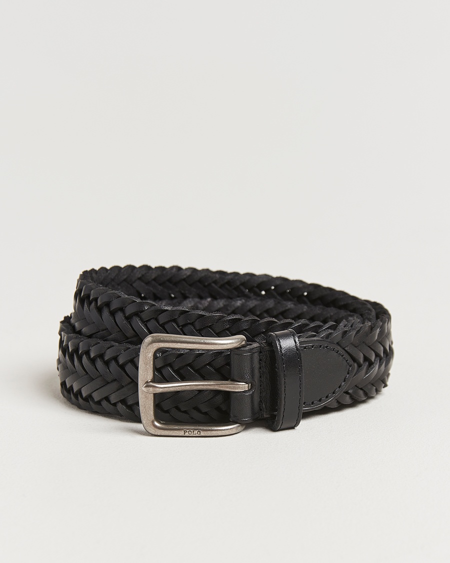 Polo Ralph Lauren Braided Leather Belt Black – Svart